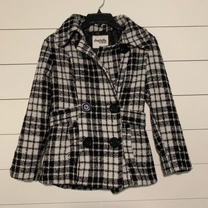 Charlotte Russe black white plaid jacket coat